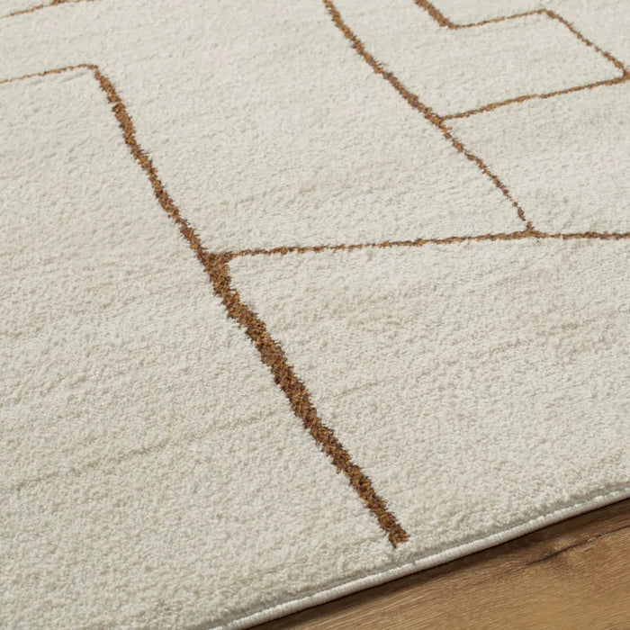 ALMA Scandi Modern High Pile Ivory/Brown Rug