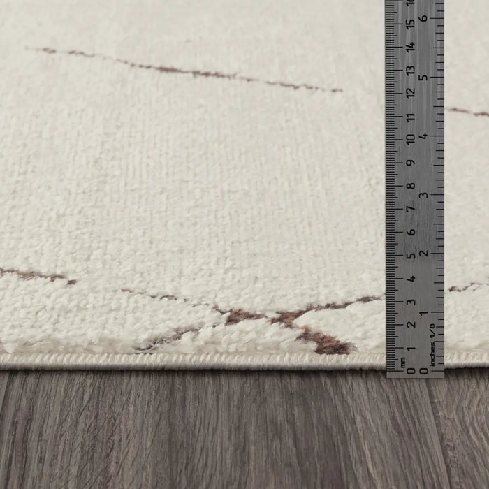 INGA Berber Modern High Pile Ivory/Brown Rug