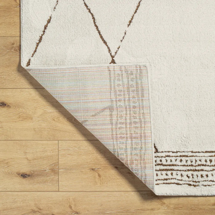 INGA Berber Modern High Pile Ivory/Brown Rug
