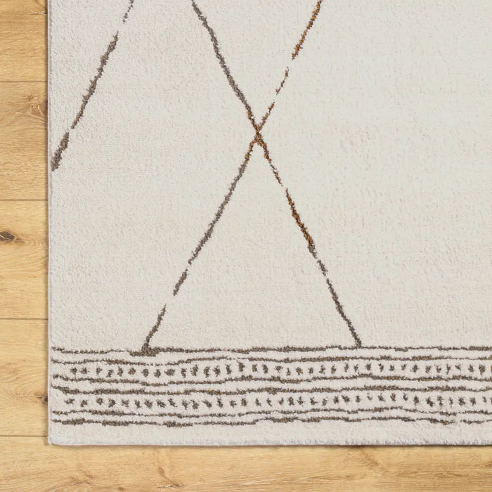 INGA Berber Modern High Pile Ivory/Brown Rug