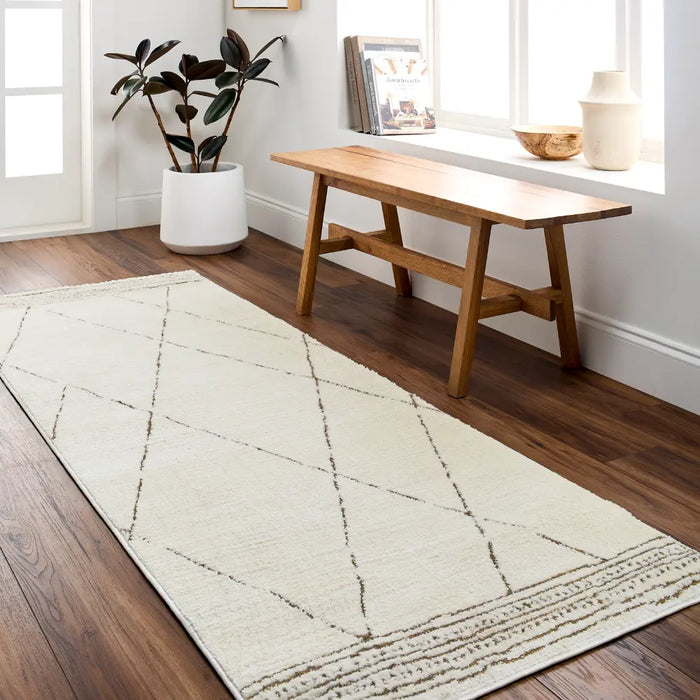 INGA Berber Modern High Pile Ivory/Brown Rug