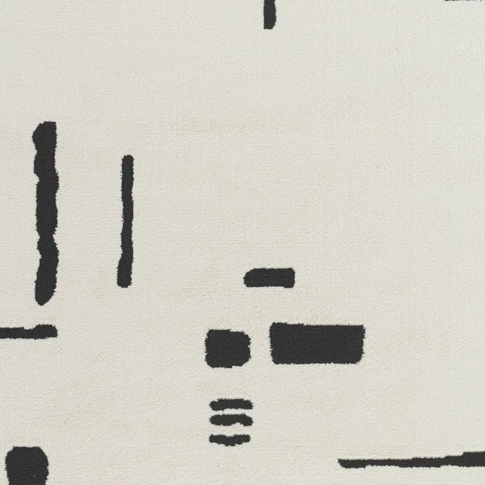 RITA Scandi Modern High Pile Ivory/Black Rug