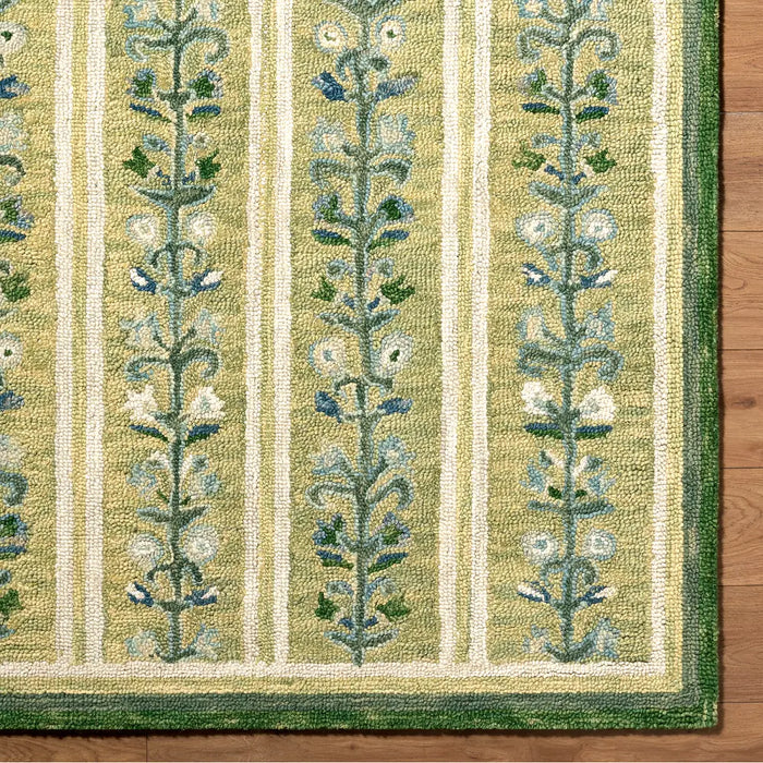 Fairfax Hand Tufted Green Beige Blue Wool Global Living Dining Bedroom FFX2301 Rug