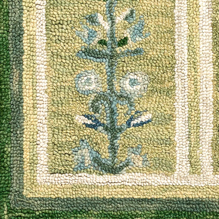 Fairfax Hand Tufted Green Beige Blue Wool Global Living Dining Bedroom FFX2301 Rug