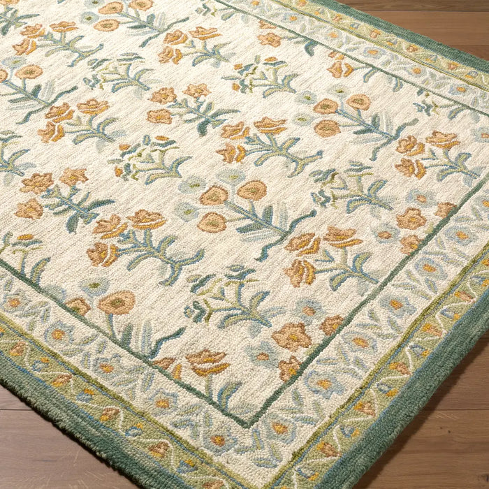 Fairfax Hand Tufted Yellow Green Beige Pink Wool Global Living Dining Bedroom FFX2303 Rug