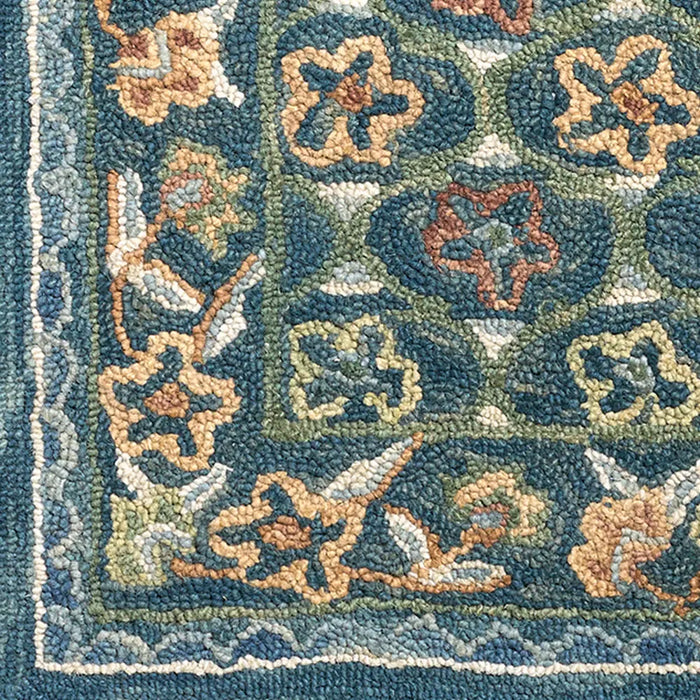 Fairfax Hand Tufted Blue Beige Pink Wool Global Living Dining Bedroom FFX2304 Rug