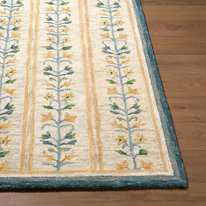 Fairfax Hand Tufted Beige Blue Yellow Wool Global Living Dining Bedroom FFX2305 Rug