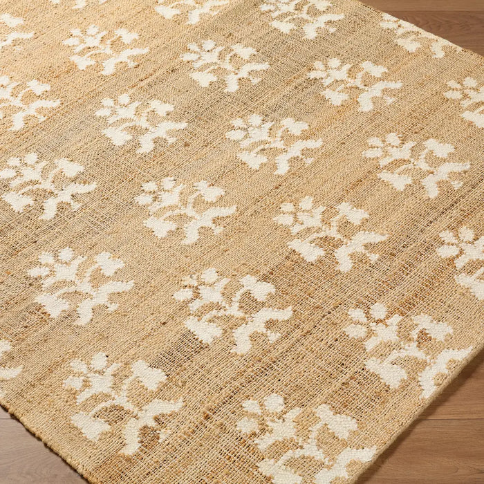 Fiorina Hand Woven Beige Ivory Jute Wool Modern Living Dining Bedroom FON2300 Rug