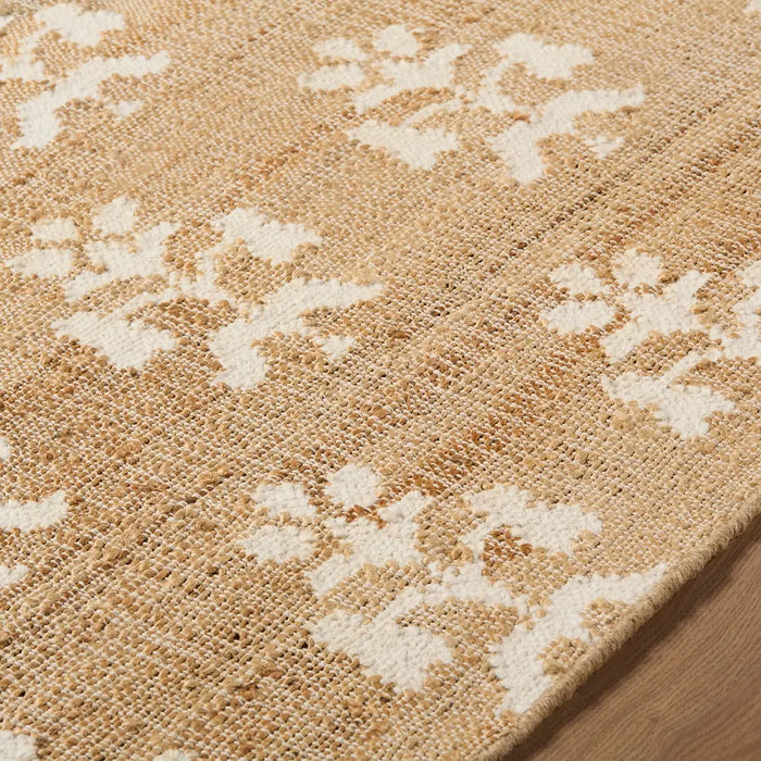 Fiorina Hand Woven Beige Ivory Jute Wool Modern Living Dining Bedroom FON2300 Rug