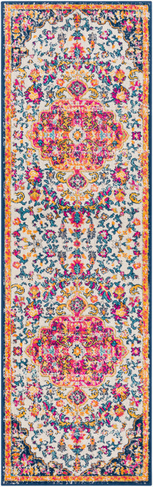 CHINU Vintage Traditional Oriental Boho Bright Pink Rug