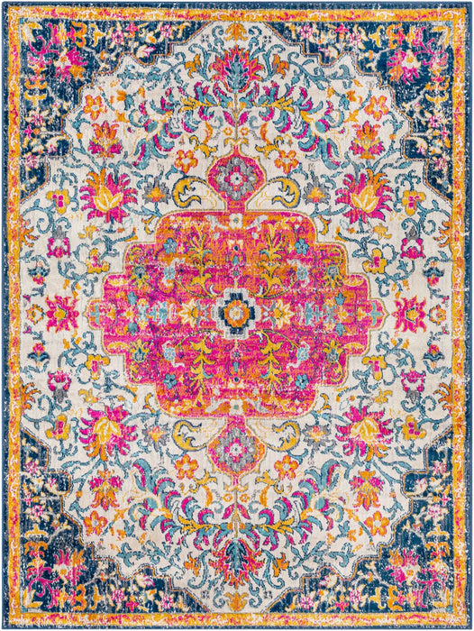 CHINU Vintage Traditional Oriental Boho Bright Pink Rug
