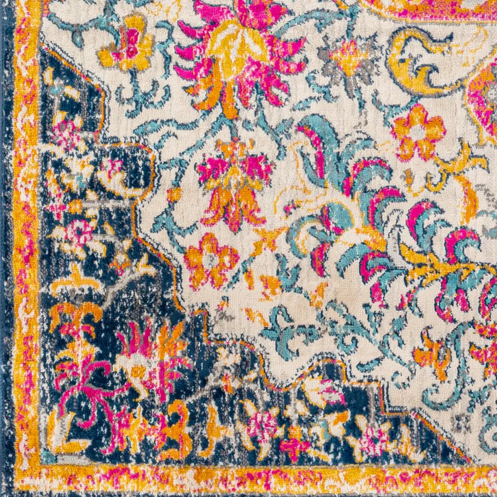 CHINU Vintage Traditional Oriental Boho Bright Pink Rug