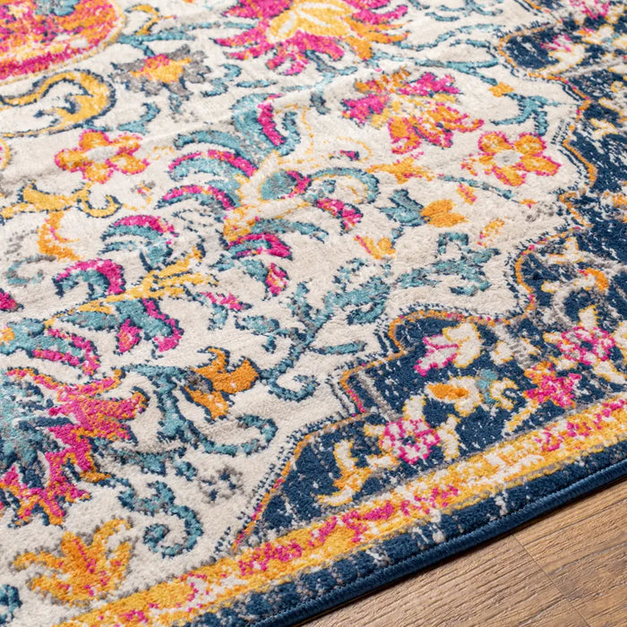CHINU Vintage Traditional Oriental Boho Bright Pink Rug