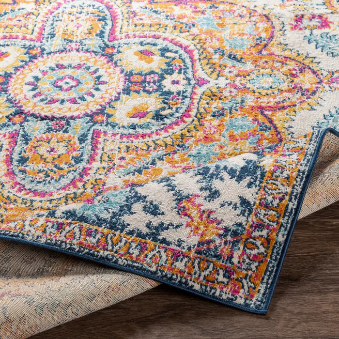 WILLOW Vintage Traditional Oriental Boho Navy Rug