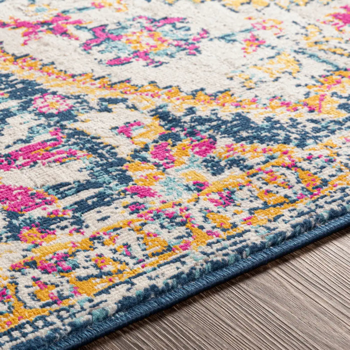 WILLOW Vintage Traditional Oriental Boho Navy Rug