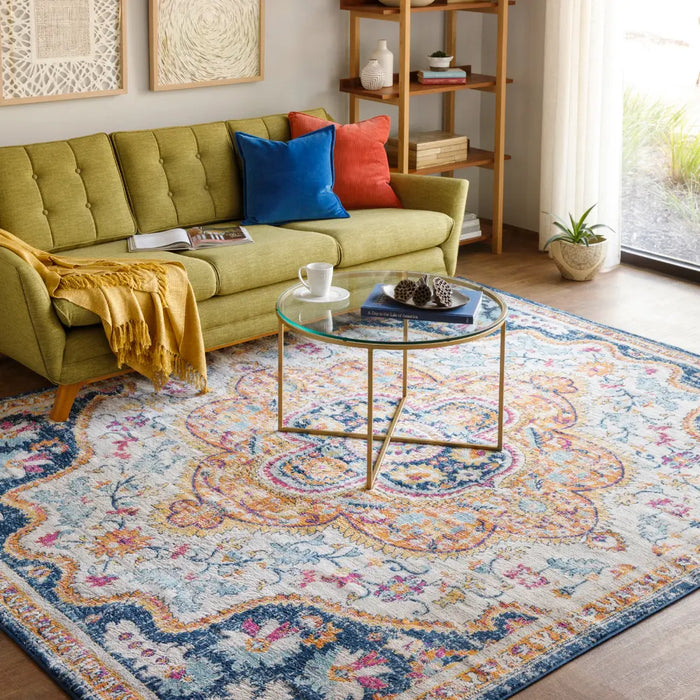 WILLOW Vintage Traditional Oriental Boho Navy Rug