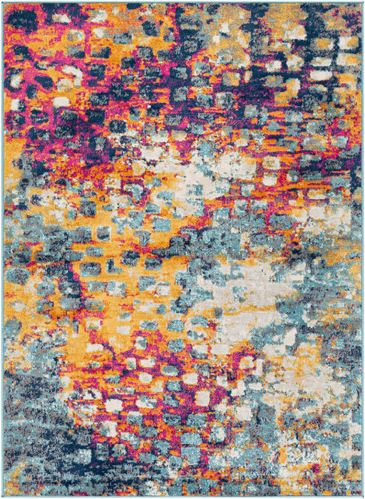 AMAYA Abstract Modern Marble Saffron Rug