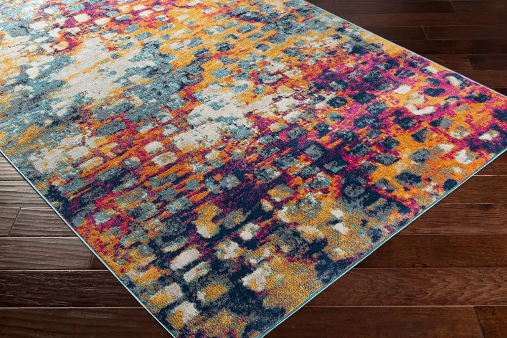 AMAYA Abstract Modern Marble Saffron Rug