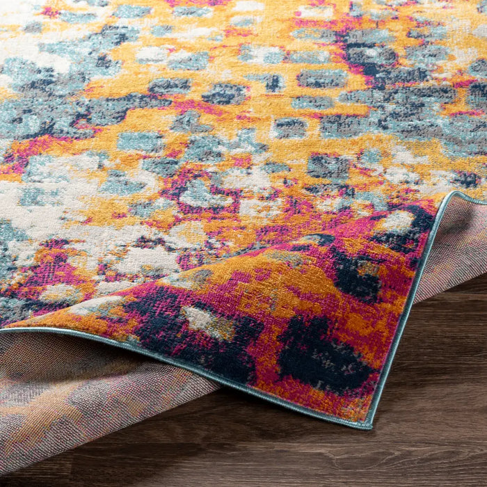 AMAYA Abstract Modern Marble Saffron Rug