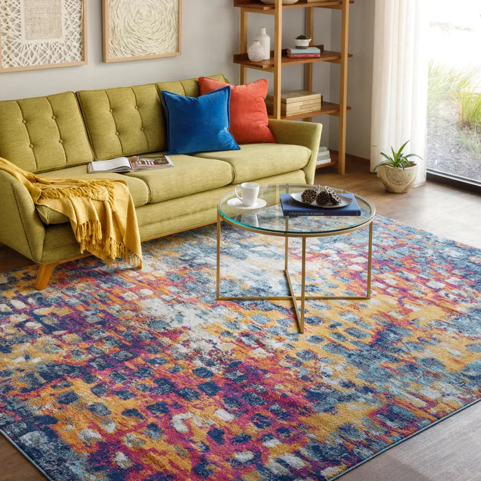 AMAYA Abstract Modern Marble Saffron Rug