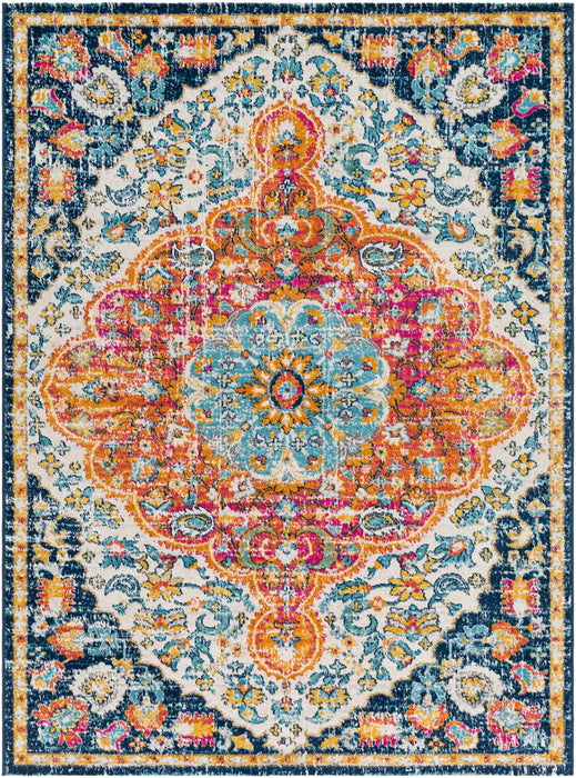 WREN Vintage Traditional Oriental Boho Bright Orange Rug