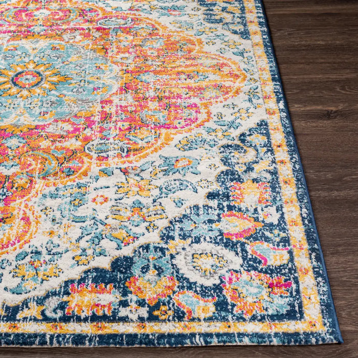 WREN Vintage Traditional Oriental Boho Bright Orange Rug
