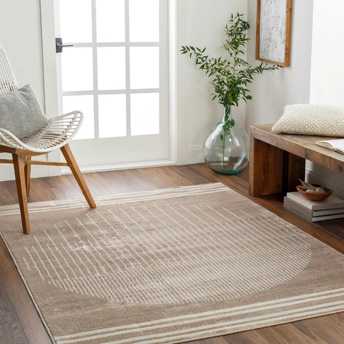 ENSO Scandi Geometric Brown Rug