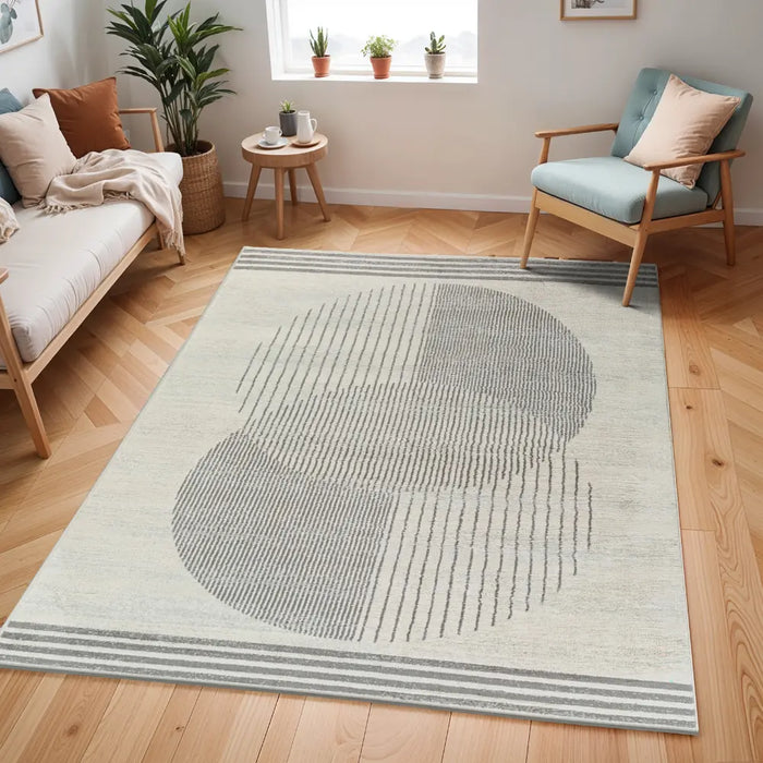 ENSO2 Scandi Geometric Medium Grey Rug