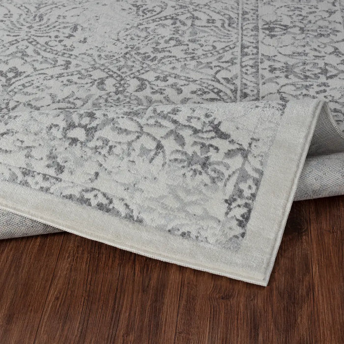 HAZEL Vintage Traditional Oriental Boho Grey/Ivory Rug