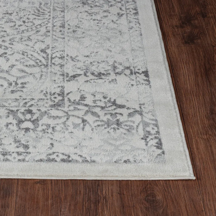 HAZEL Vintage Traditional Oriental Boho Grey/Ivory Rug