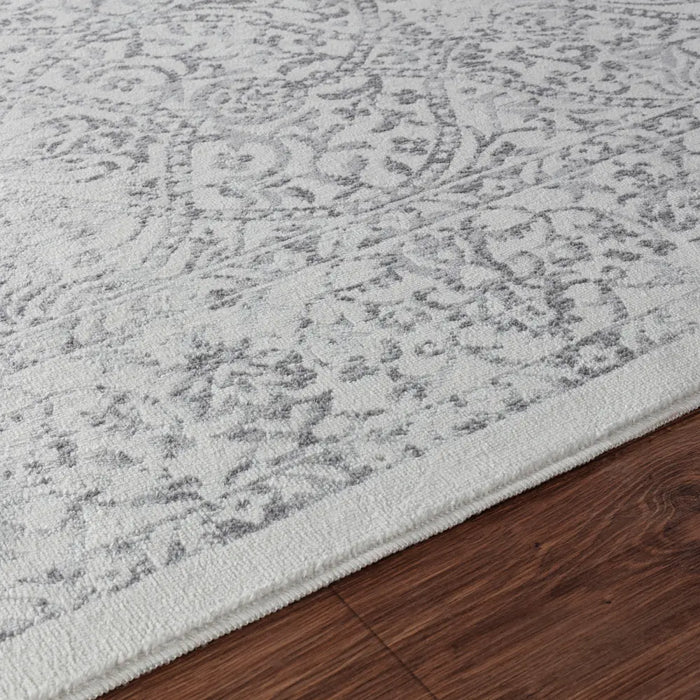 HAZEL Vintage Traditional Oriental Boho Grey/Ivory Rug