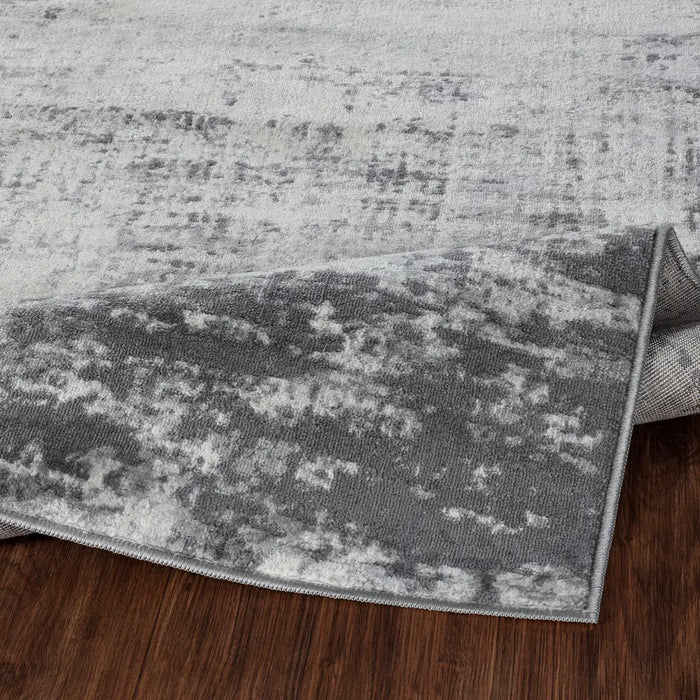 MILENA Abstract Modern Marble Grey/White Rug