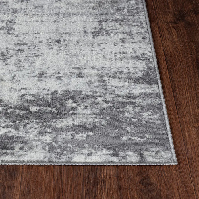 MILENA Abstract Modern Marble Grey/White Rug