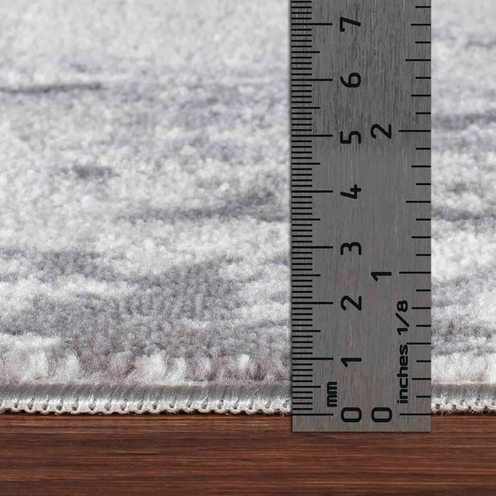 MILENA Abstract Modern Marble Grey/White Rug