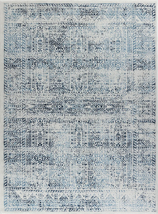 DANIA Vintage Traditional Oriental Boho Blue/White Rug