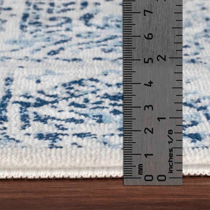 DANIA Vintage Traditional Oriental Boho Blue/White Rug