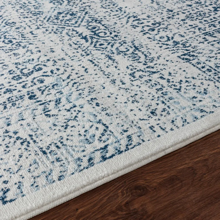 DANIA Vintage Traditional Oriental Boho Blue/White Rug
