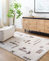Soline Machine Washable Modern Shaggy Dark Brown Rug