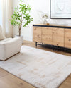 SOLINE Machine Washable Modern Shaggy Beige Rug