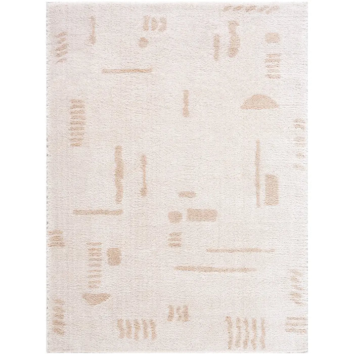 SOLINE Machine Washable Modern Shaggy Beige Rug