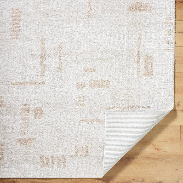 SOLINE Machine Washable Modern Shaggy Beige Rug