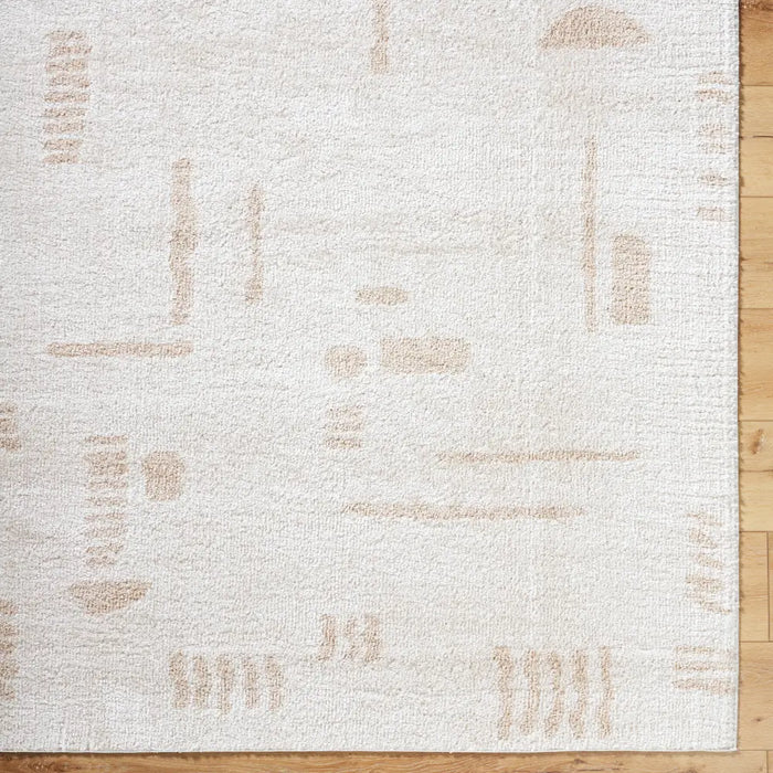 SOLINE Machine Washable Modern Shaggy Beige Rug