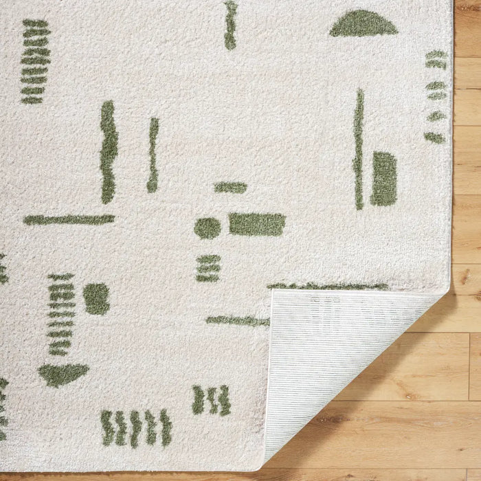 SOLINE Machine Washable Modern Shaggy Grass Green Rug