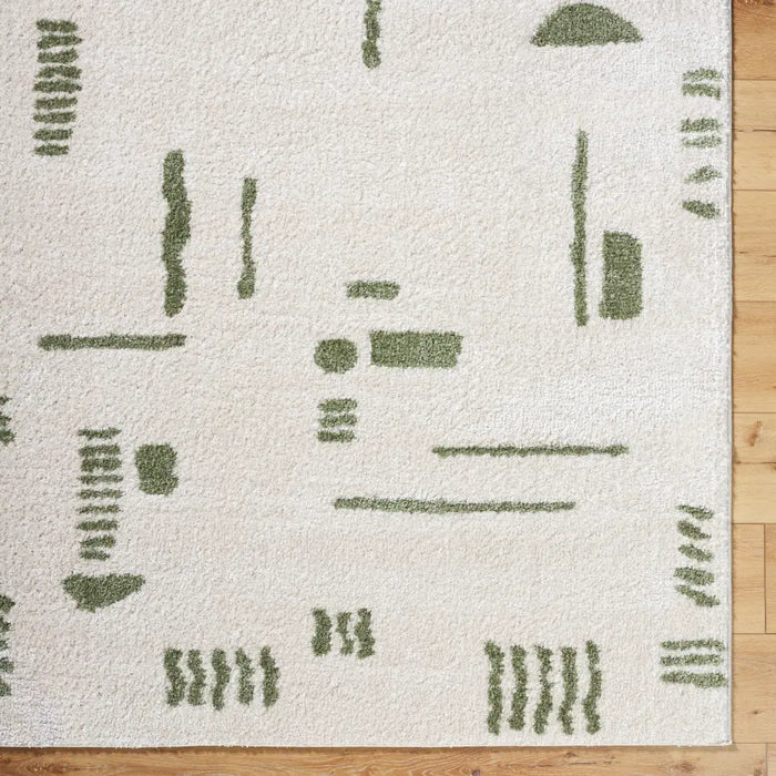 SOLINE Machine Washable Modern Shaggy Grass Green Rug