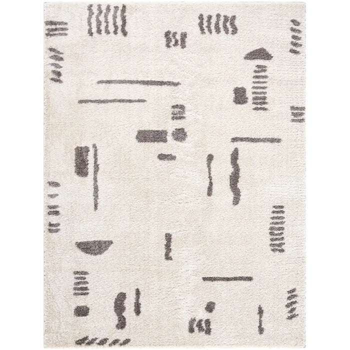 SOLINE Machine Washable Modern Shaggy Charcoal Rug