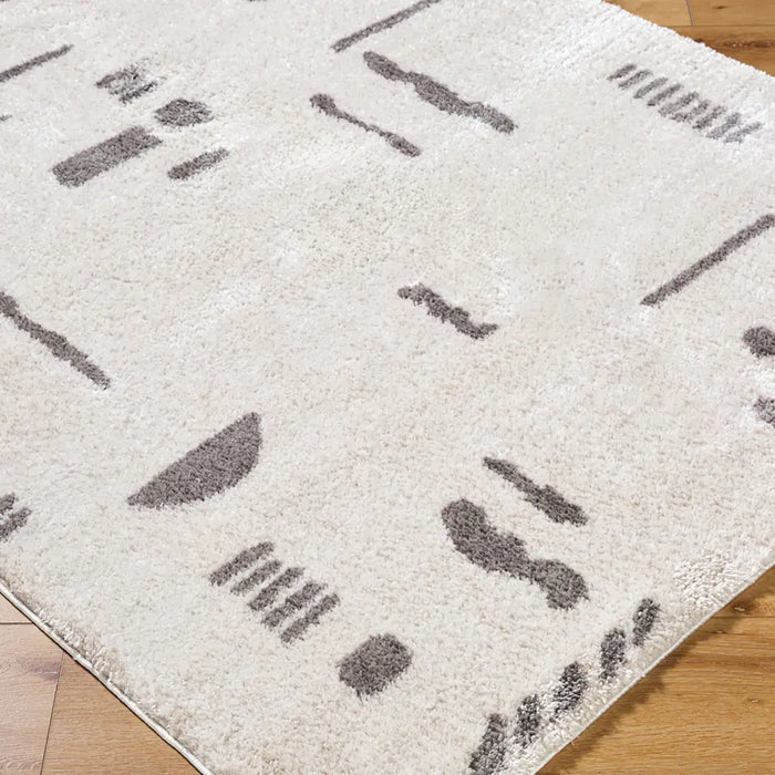 SOLINE Machine Washable Modern Shaggy Charcoal Rug