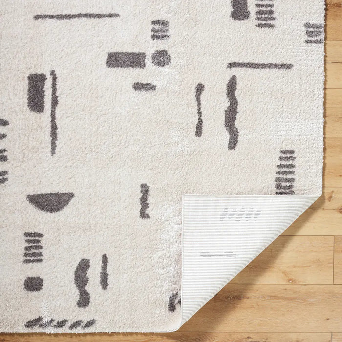 SOLINE Machine Washable Modern Shaggy Charcoal Rug