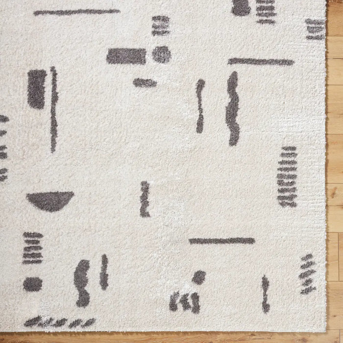 SOLINE Machine Washable Modern Shaggy Charcoal Rug