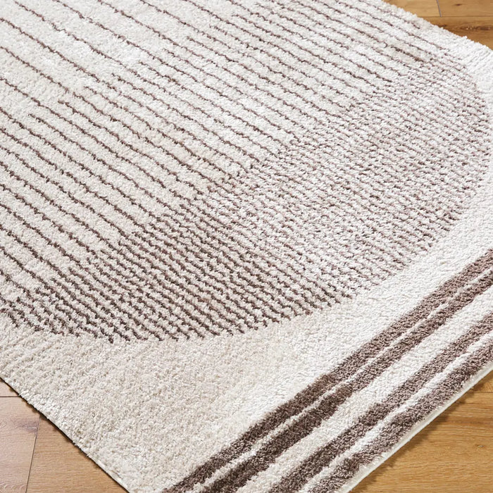 Enso3 Machine Washable Modern Shaggy Dark Brown Rug