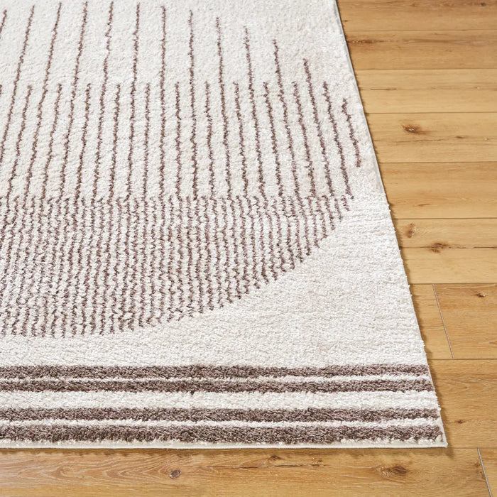 Enso3 Machine Washable Modern Shaggy Dark Brown Rug